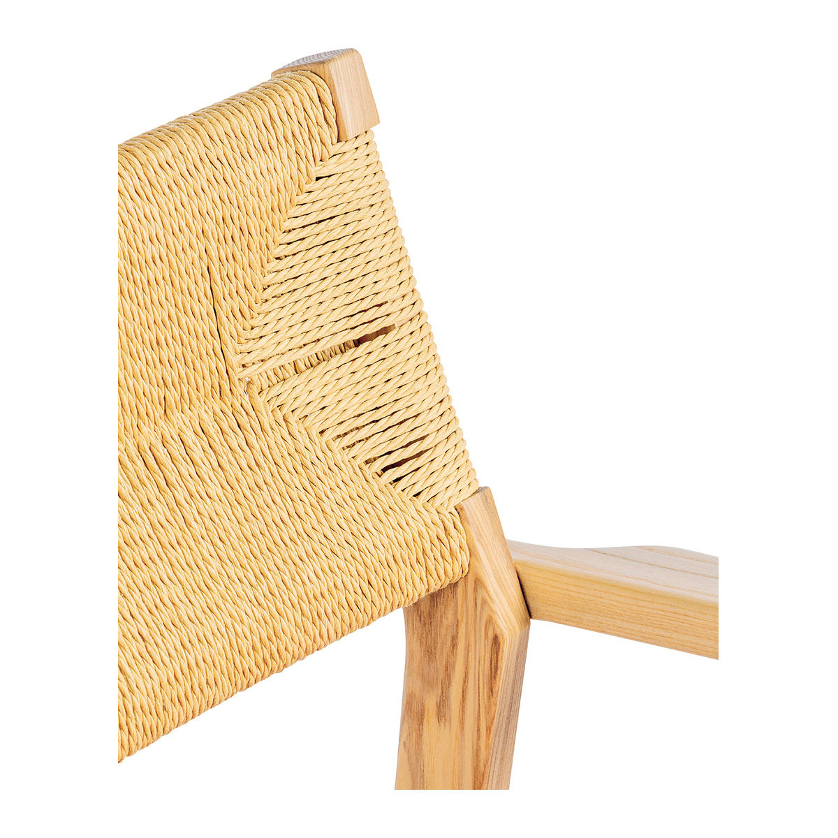 Chaise PALOMA velours finition bois blond rose, BLANC D’IVOIRE