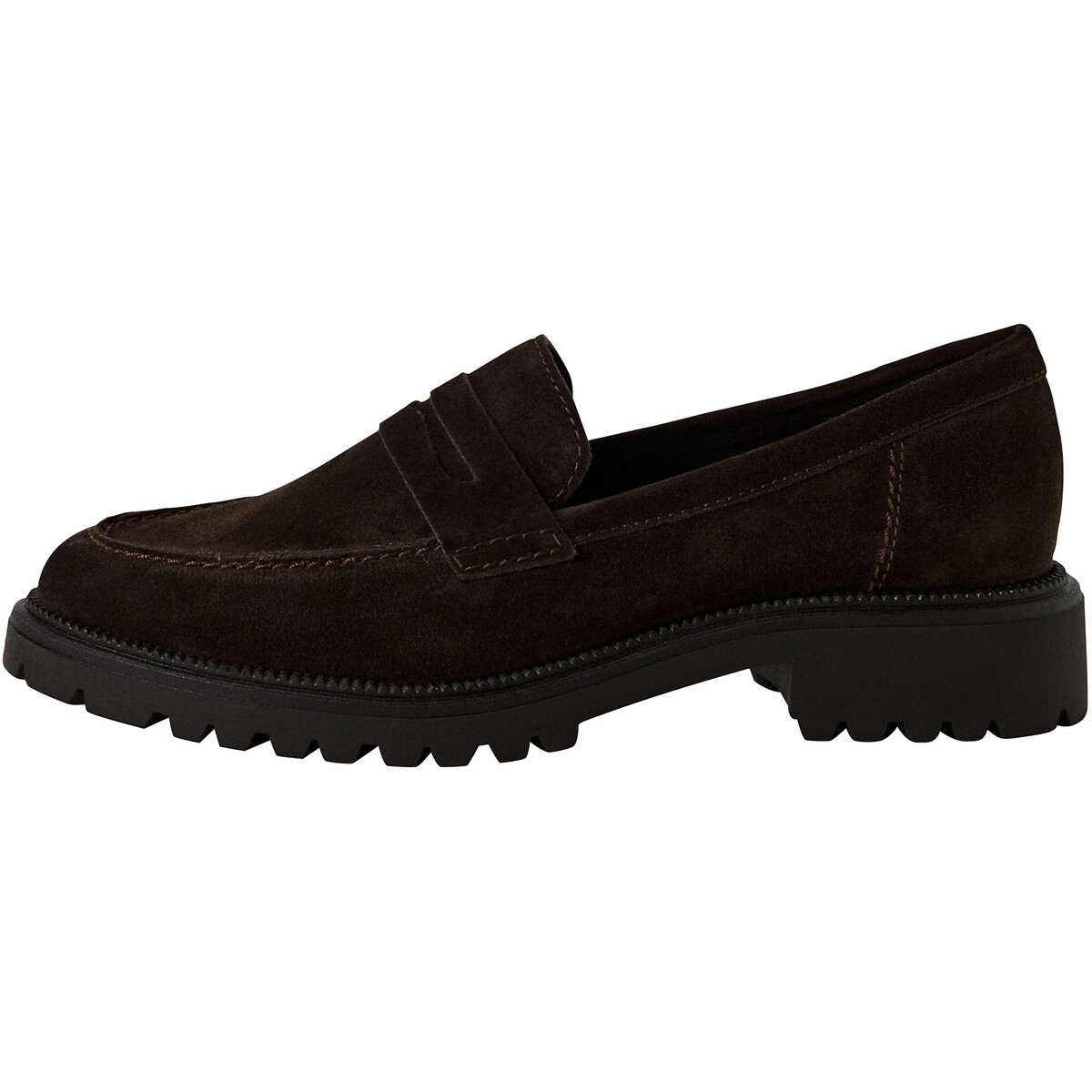 Mocassins en cuir marron foncé, TAMARIS