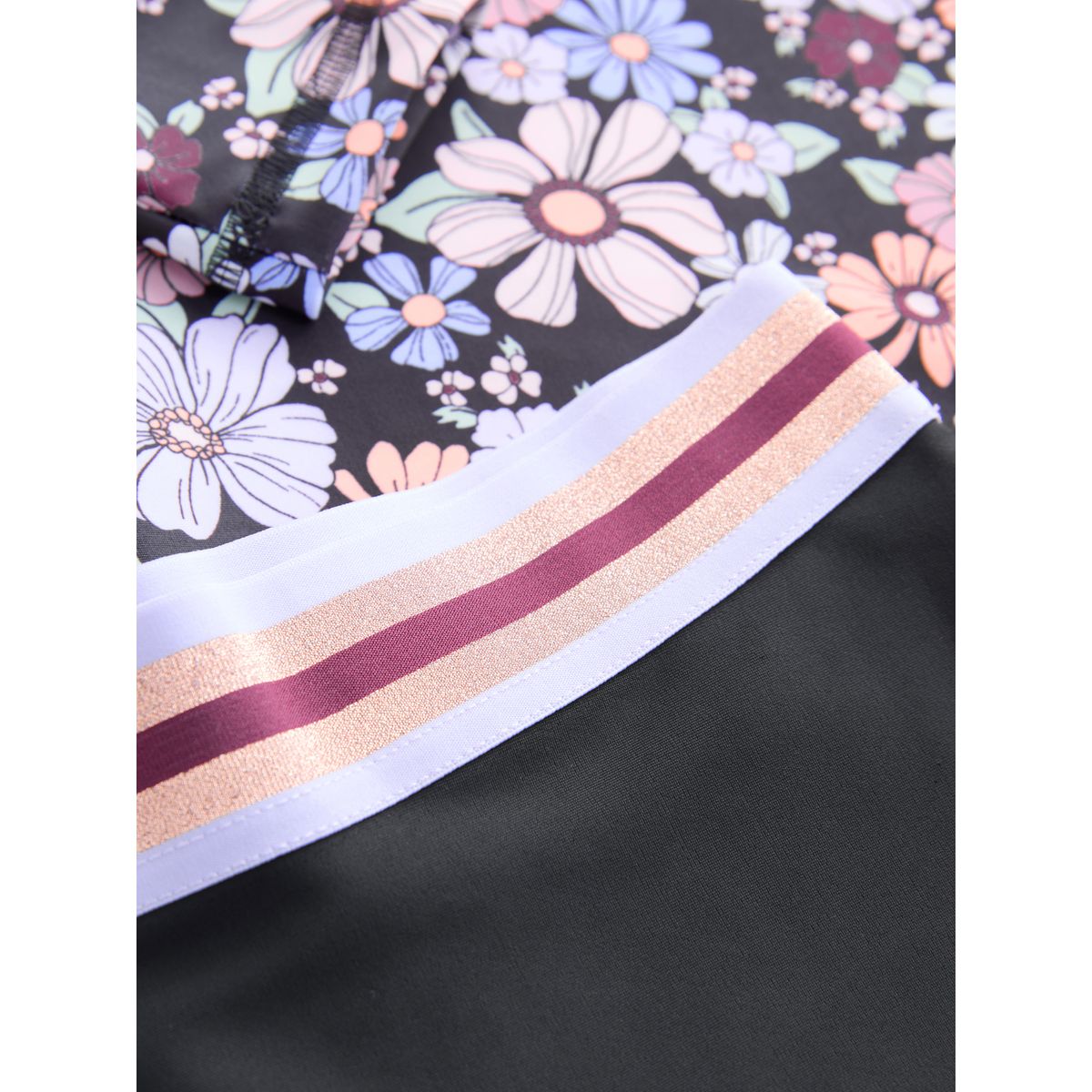 Haut de bain manches longues et short imprimé fleuri - noir, NEXT