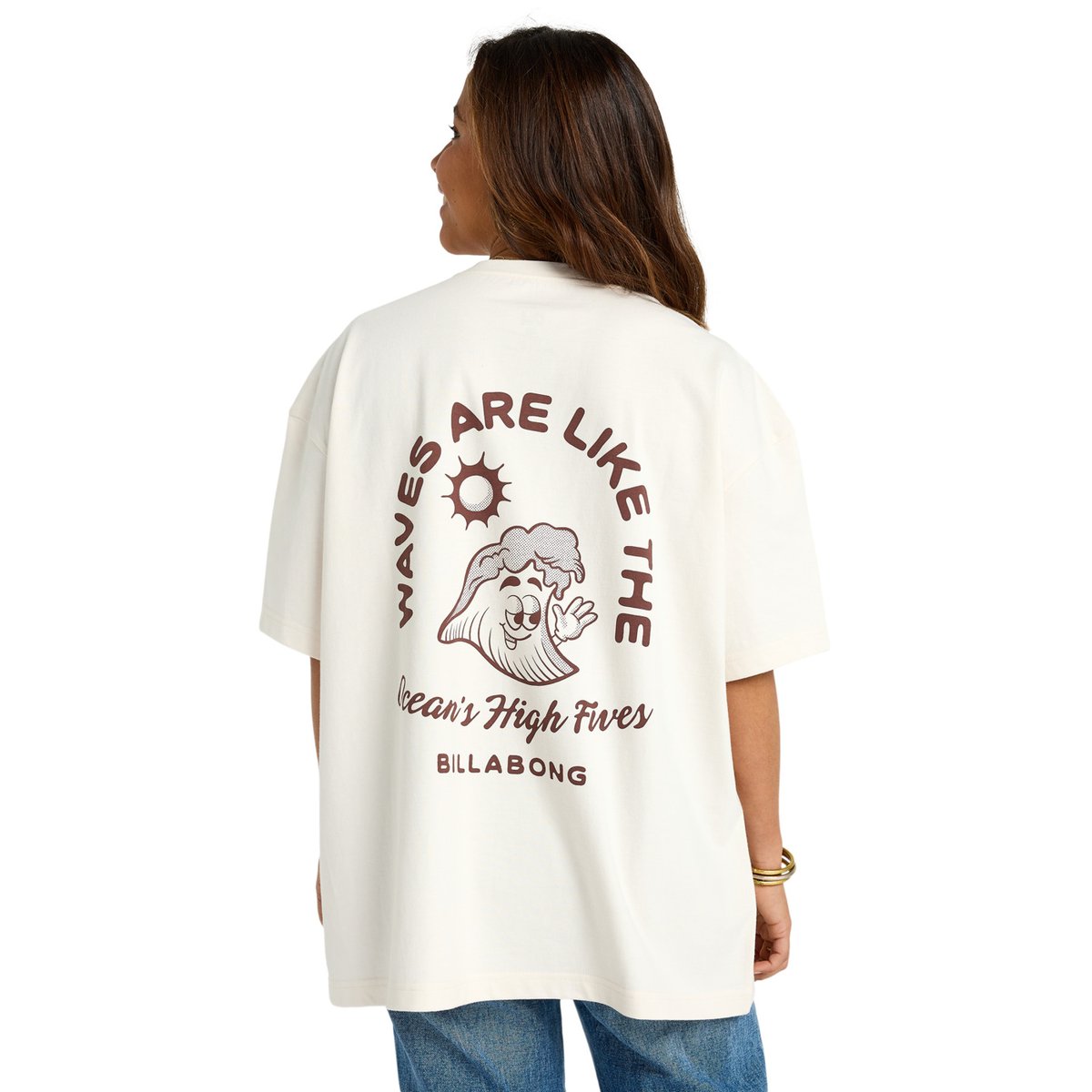 T shirt manches courtes THE GREAT WAVES blanc white, BILLABONG