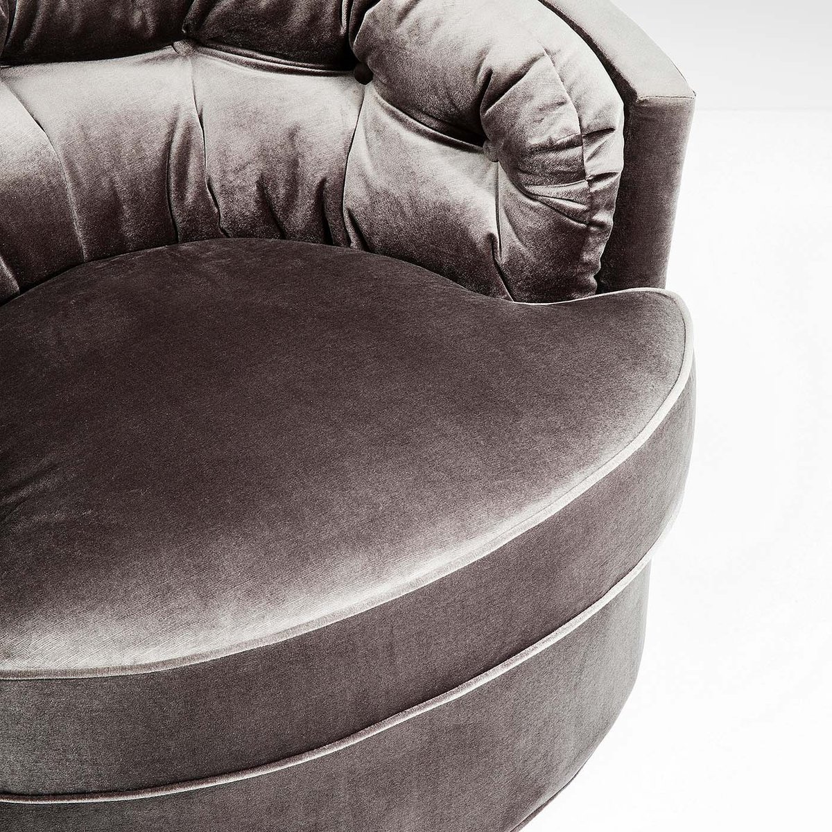 Fauteuil pivotant en velours, MUSIC HALL gris, KARE DESIGN