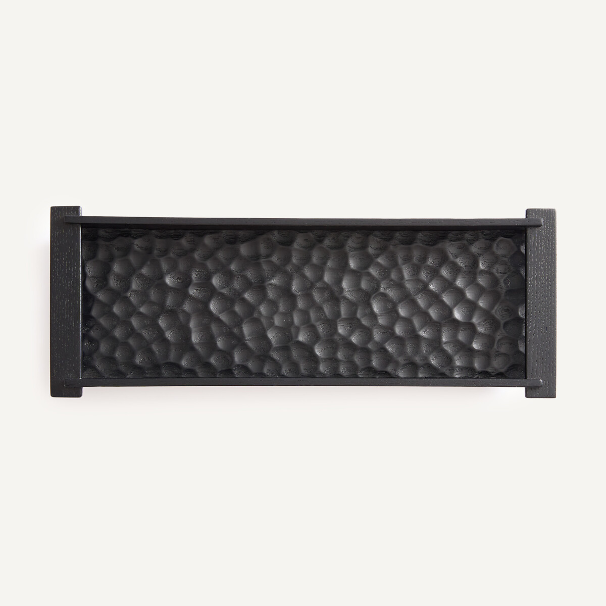 Plateau rectangulaire en chêne massif gougé, profondeur 18 cm, AZAEL noir, AM.PM