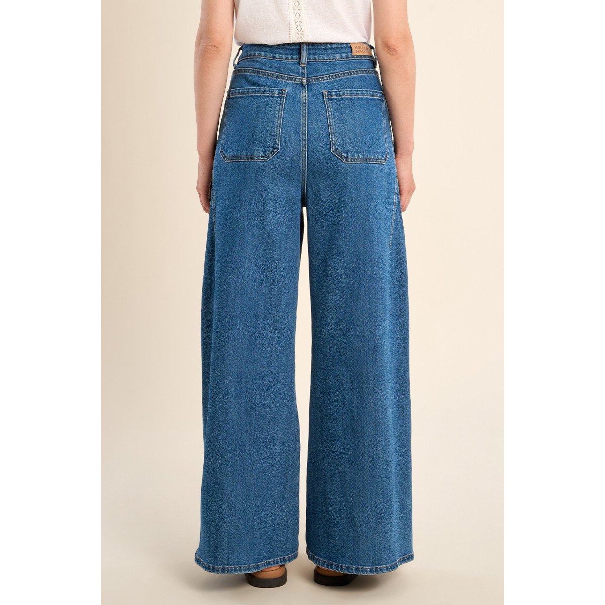 Jean taille haute et large blue denim, MOLLY BRACKEN