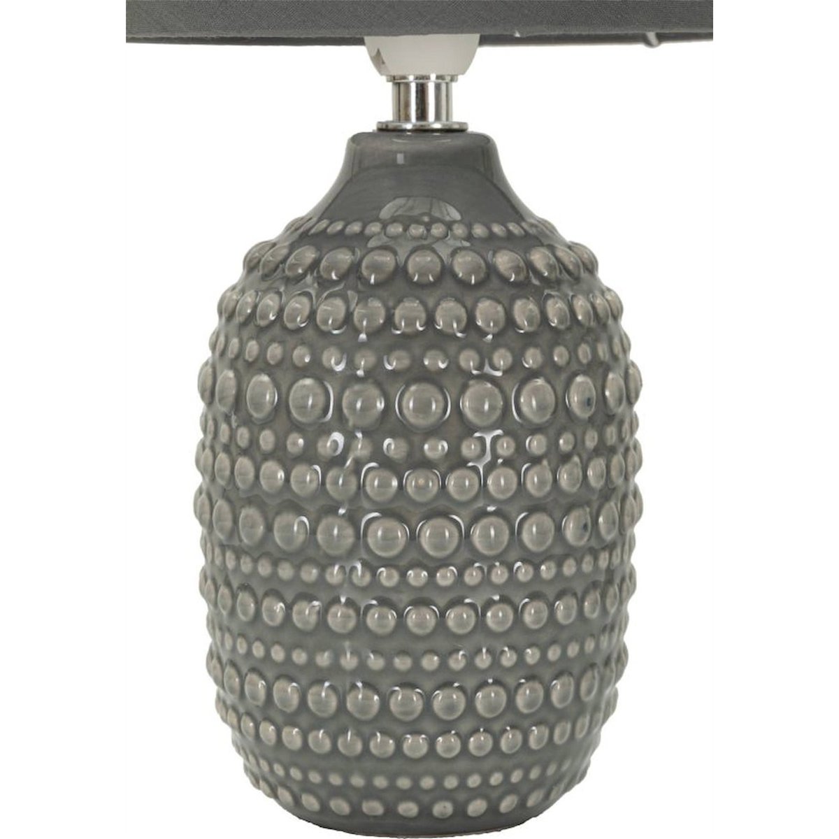 Lampe de chevet céramique abat-jour tissu MODERN gris, RECOLLECTION