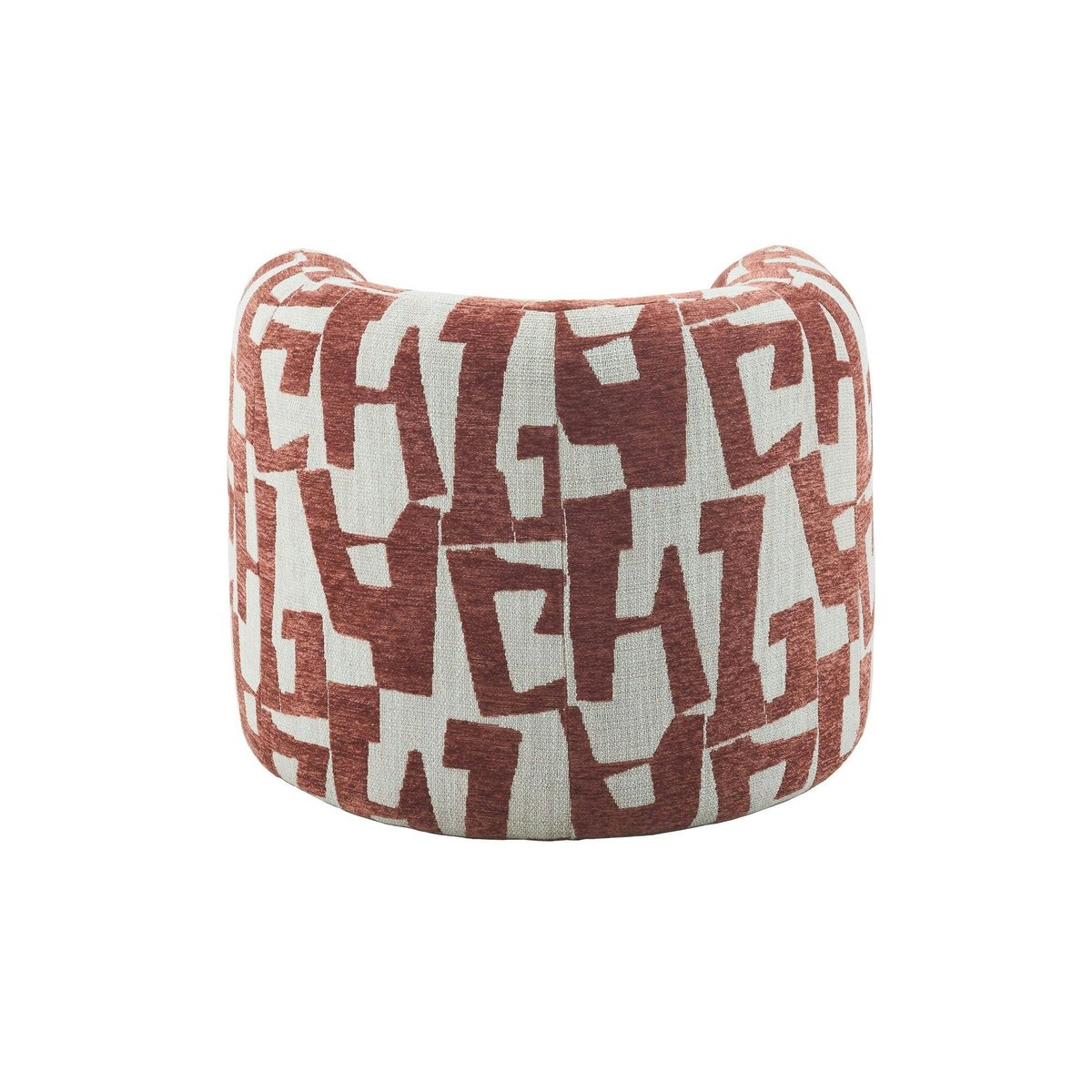 Fauteuil de salon rond motif art déco CORTINA rouge, PIER IMPORT