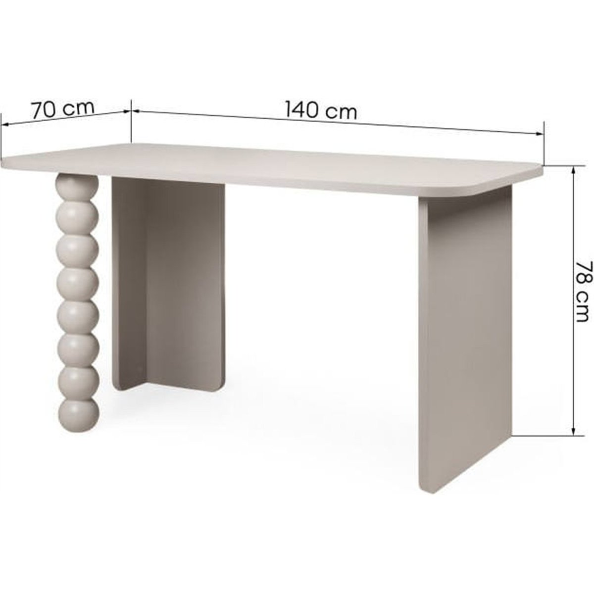 Bureau console bois pied sculptural cachemire, RECOLLECTION