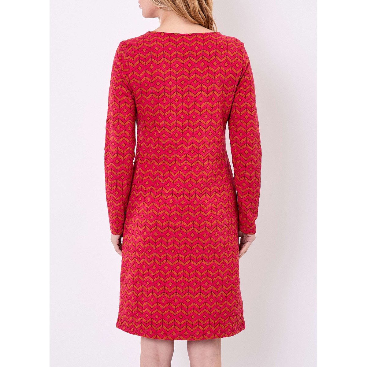 Robe courte maille jacquard PADMA rouge grenade, LA FIANCÉE