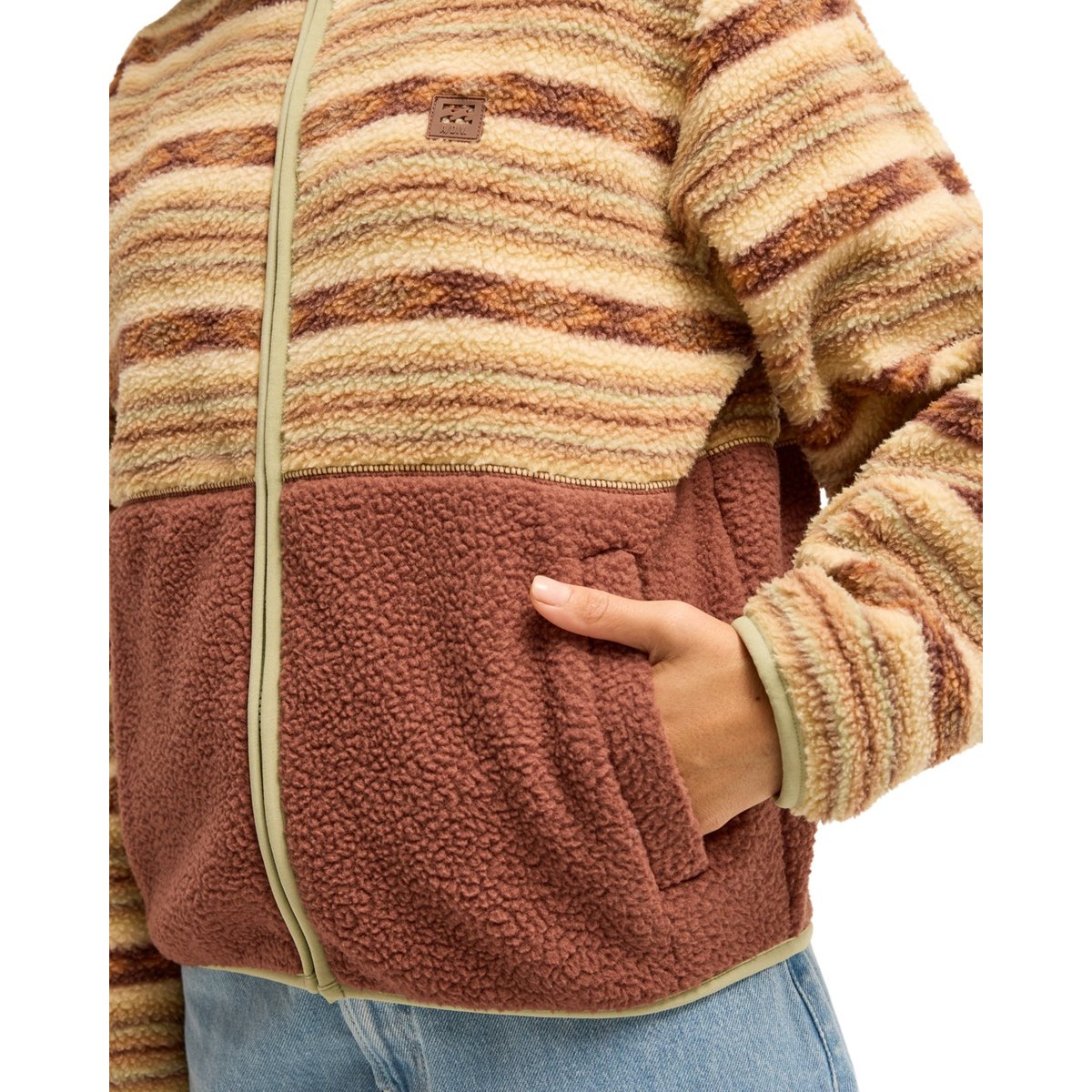 Polaire zippée en sherpa ROCK JETTY marron espresso, BILLABONG