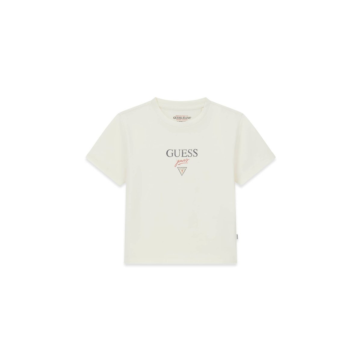 T-Shirt À Logo Brodé crème, GUESS JEANS