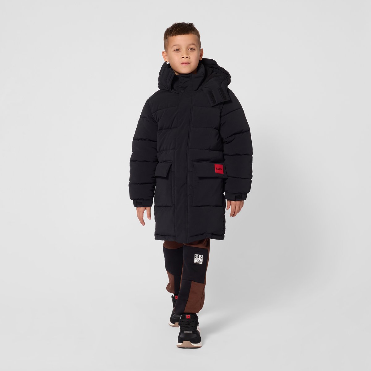Doudoune longue black, HUGO KIDSWEAR