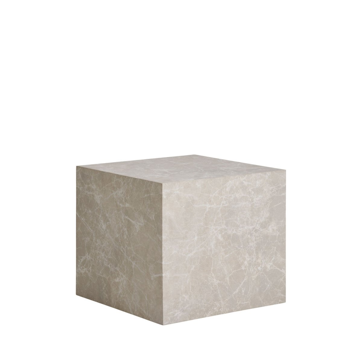 Lot de 2 tables basses carrées effet marbre  - PRAGUE beige, HOUSE NORDIC