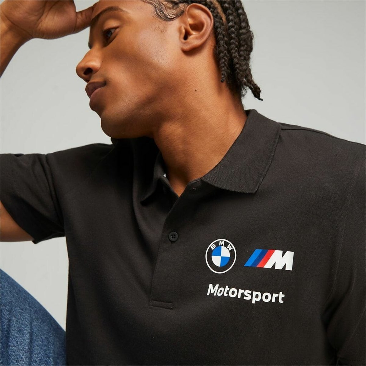 Kurzärmeliges BMW-Poloshirt schwarz, PUMA