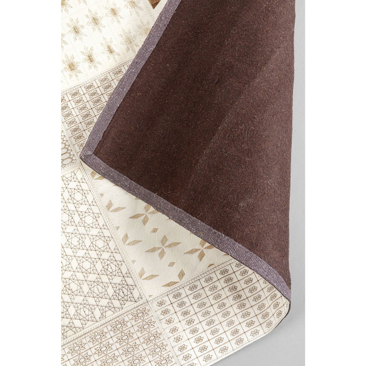 Tapis en cuir, SALA beige, KARE DESIGN