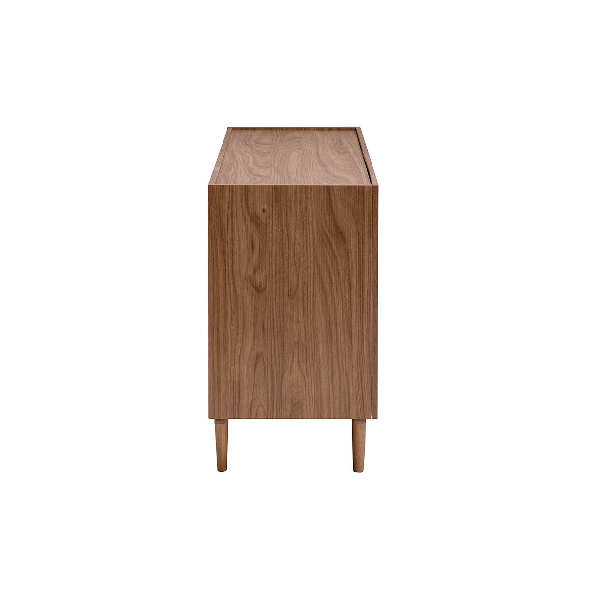 Buffet vintage finition bois foncé noyer 2 portes L120 cm SANAA couleur unique, MILIBOO