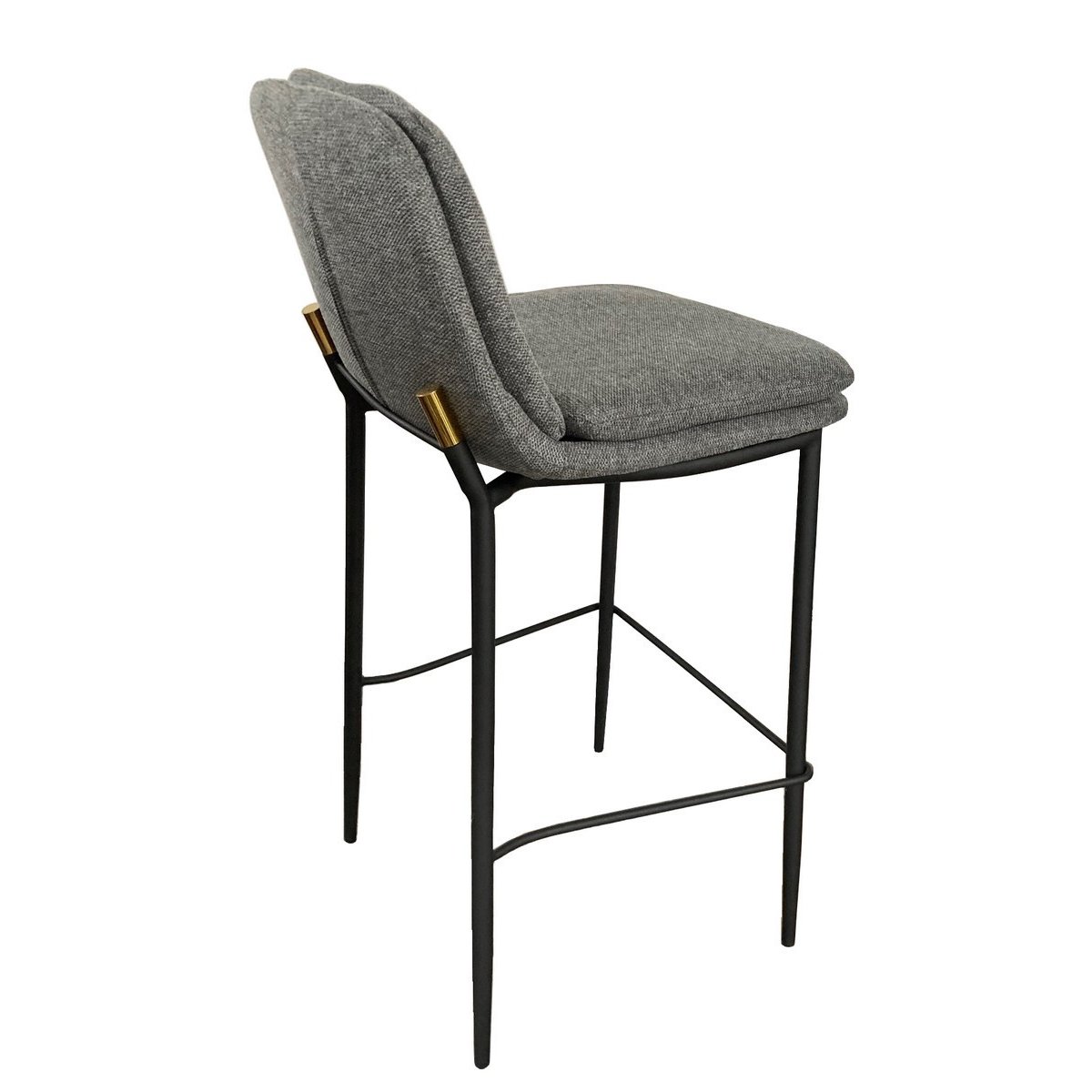 2 Tabourets de Bar en Tissu et Acier - MGM gris foncé, MATHI DESIGN