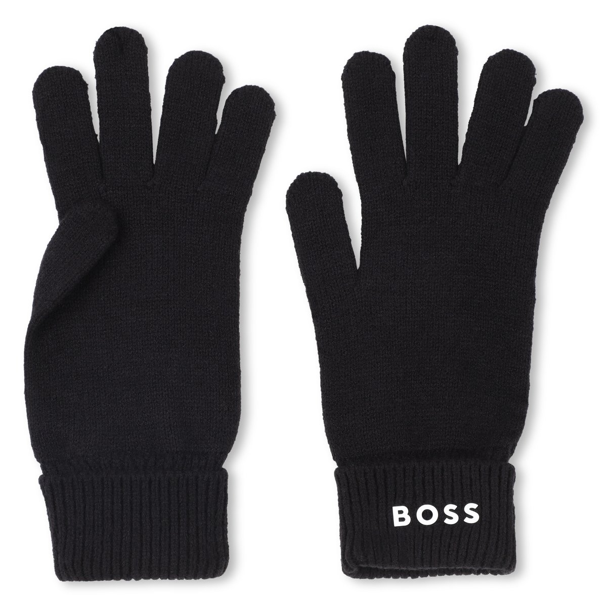 Gant en maille jersey black, BOSS KIDSWEAR