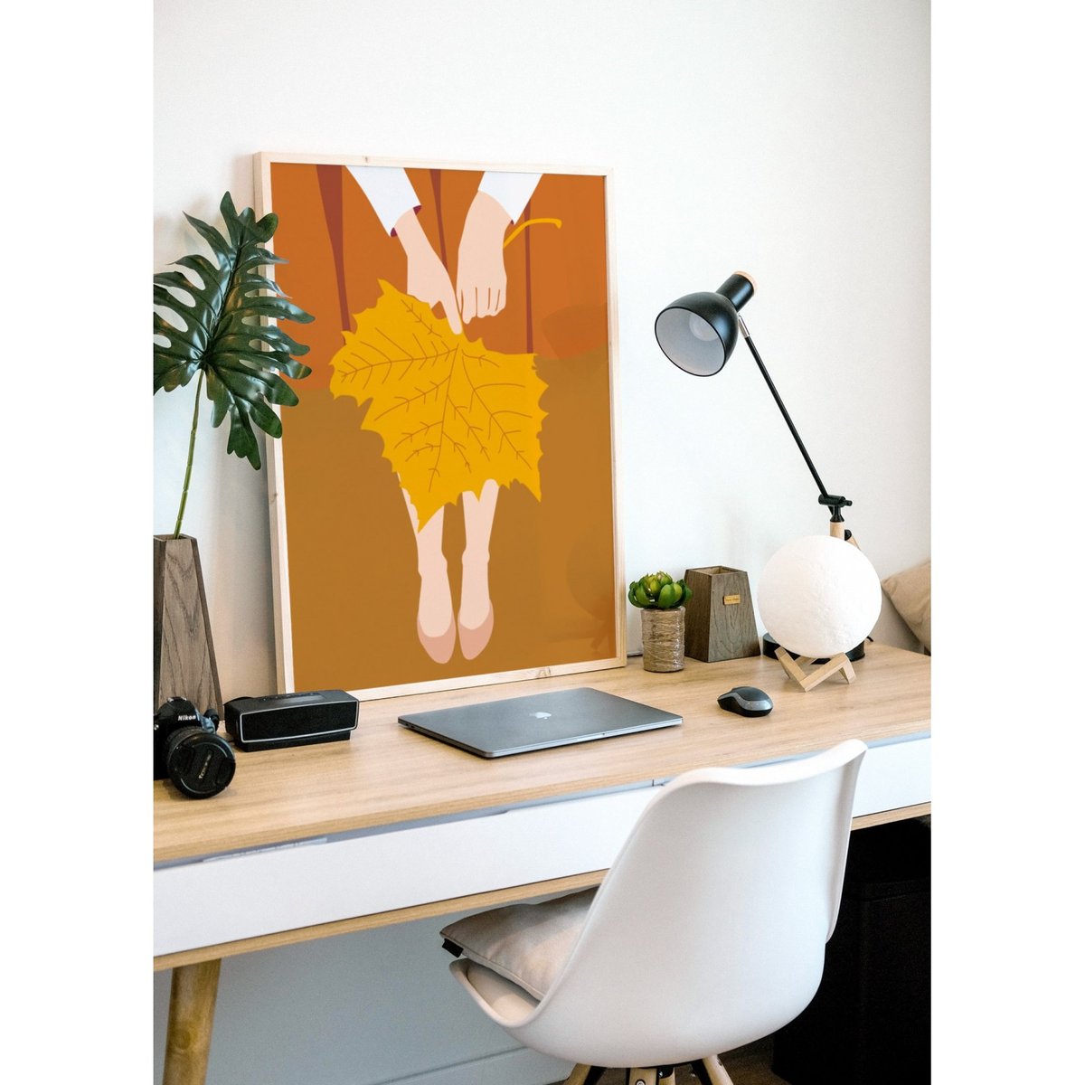 Affiche Abstract Autumn 1 blanc, L'AFFICHERIE