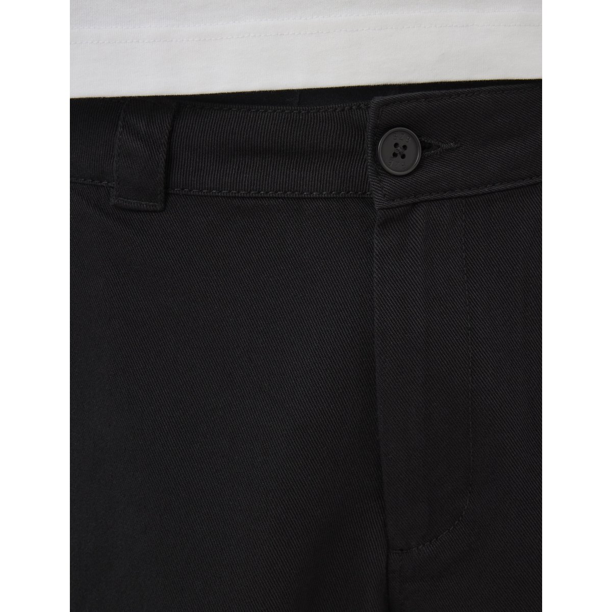 Pantalon chino twill large noir, BZB