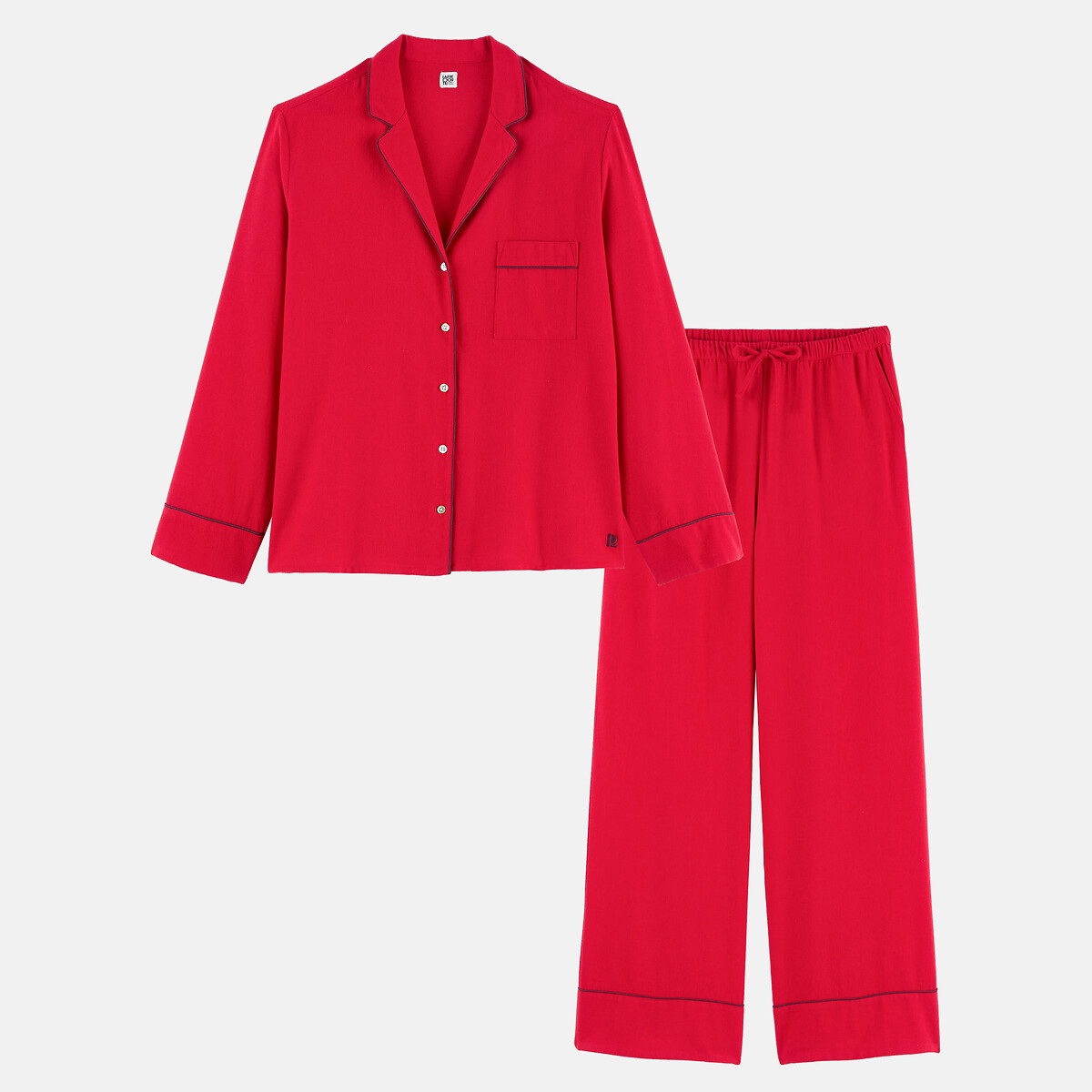 Flanellen pyjamavest, Signature JEANNE rood, LA REDOUTE COLLECTIONS