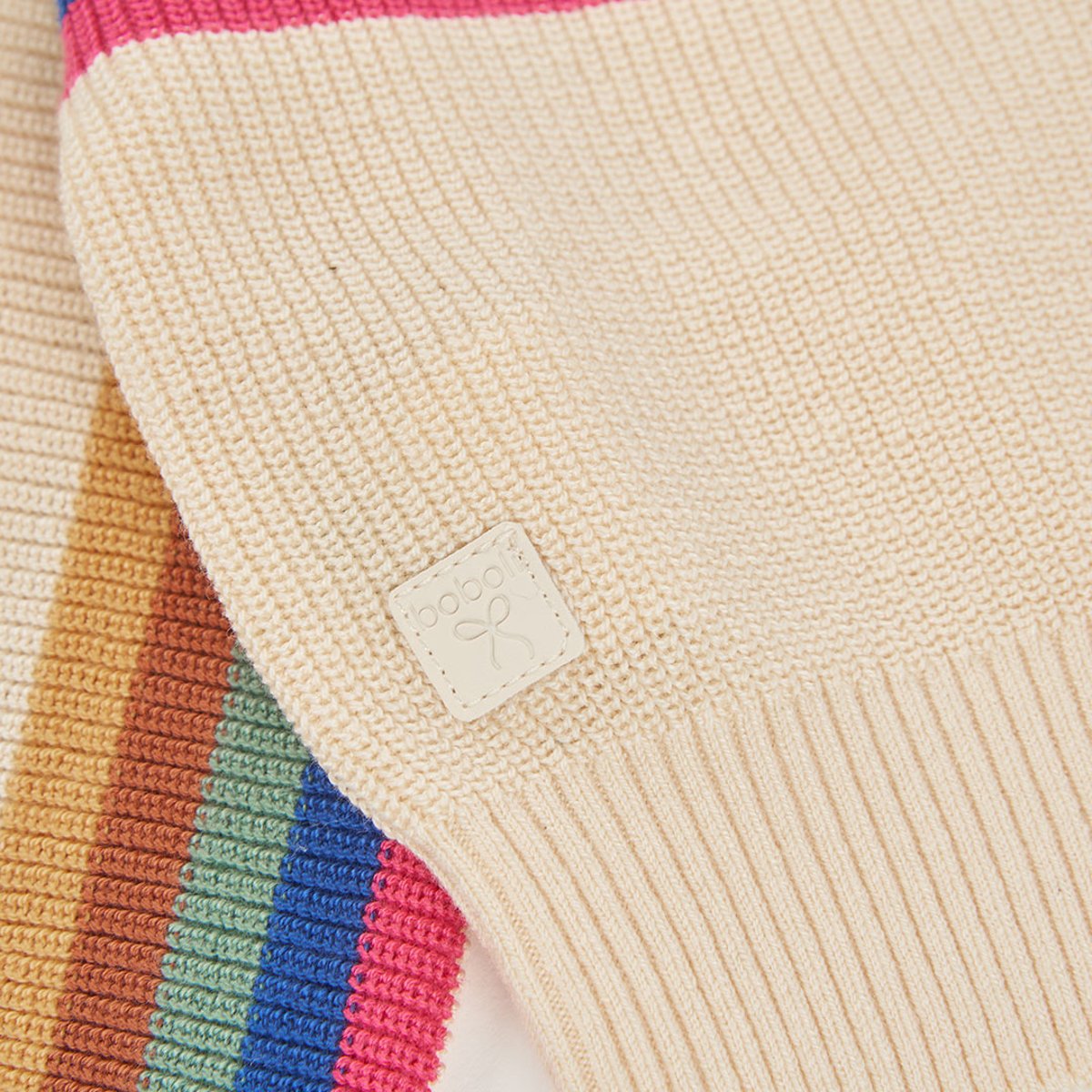 Pull fille avec rayures blanc, BOBOLI