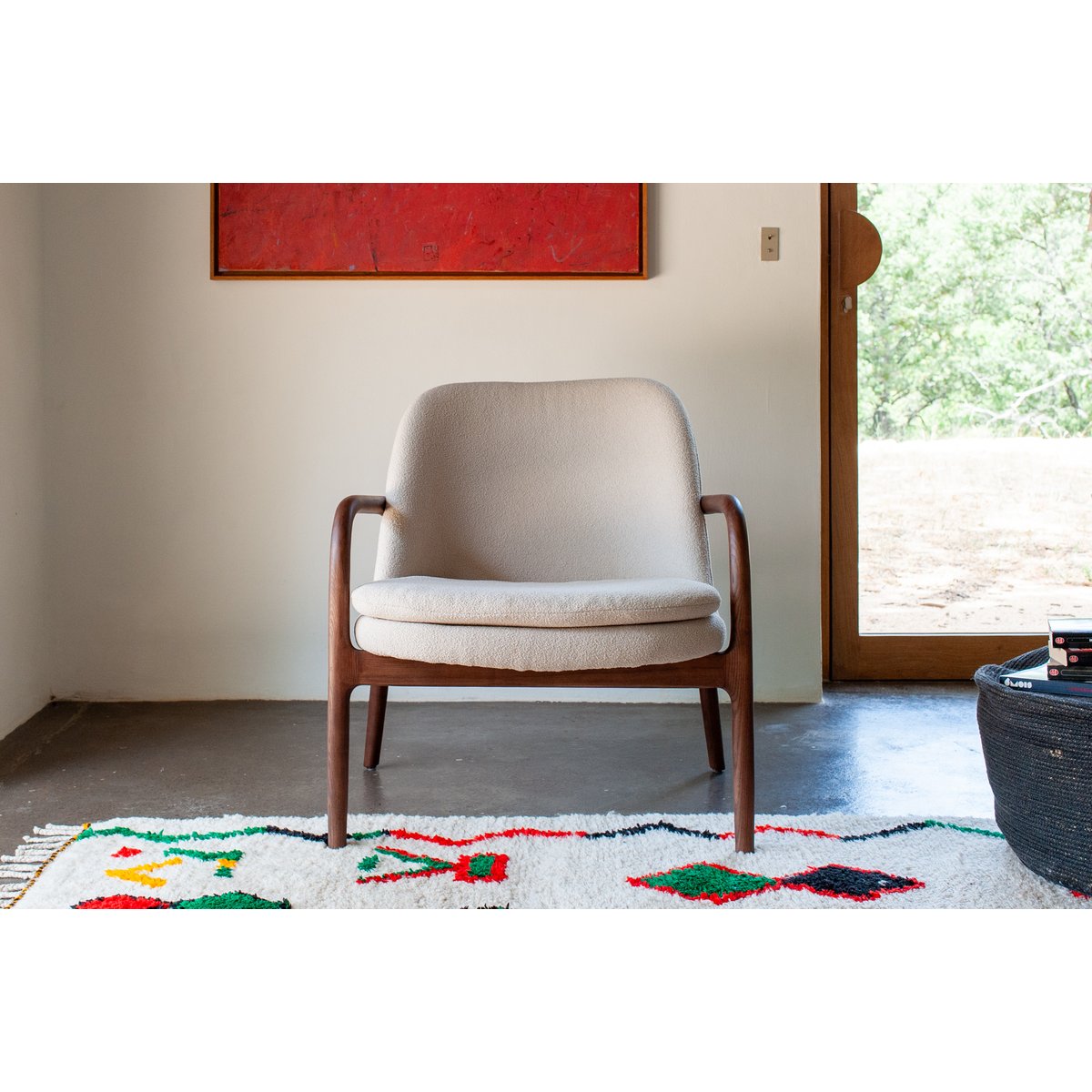 Fauteuil en frêne massif NODIA blanc cassé, PRODUIT INTERIEUR BRUT
