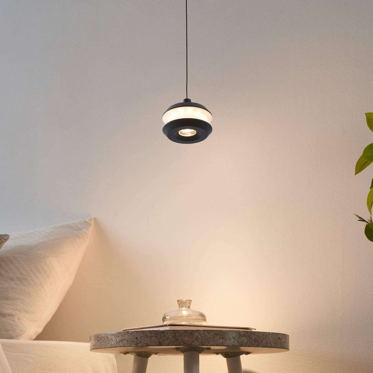 Suspension LED avec câble ajustable - RIVE noir, KOSILUM