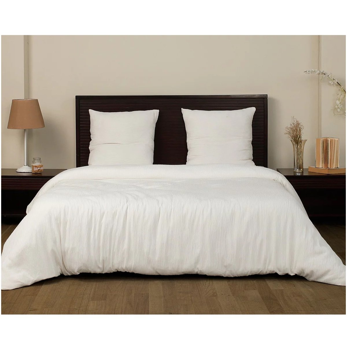 Parure de lit Gaze de microfibre Delicieuse blanc, EDEN