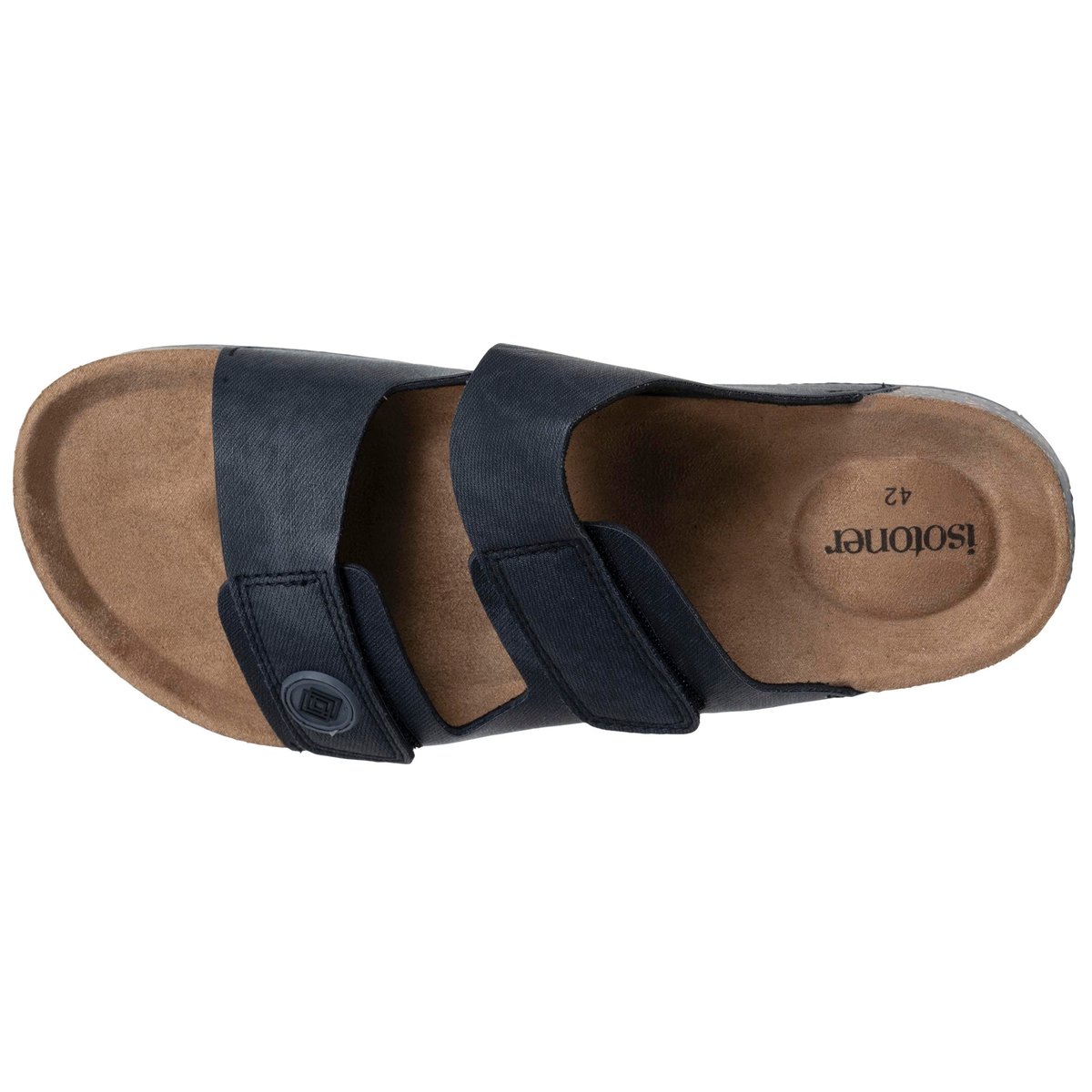 Sandales à doubles bride scratch, semelle intérieur patch talon ultra confortables noir, ISOTONER