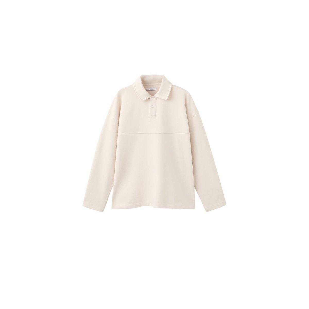 Sweat-shirt col polo beige, MANGO TEEN