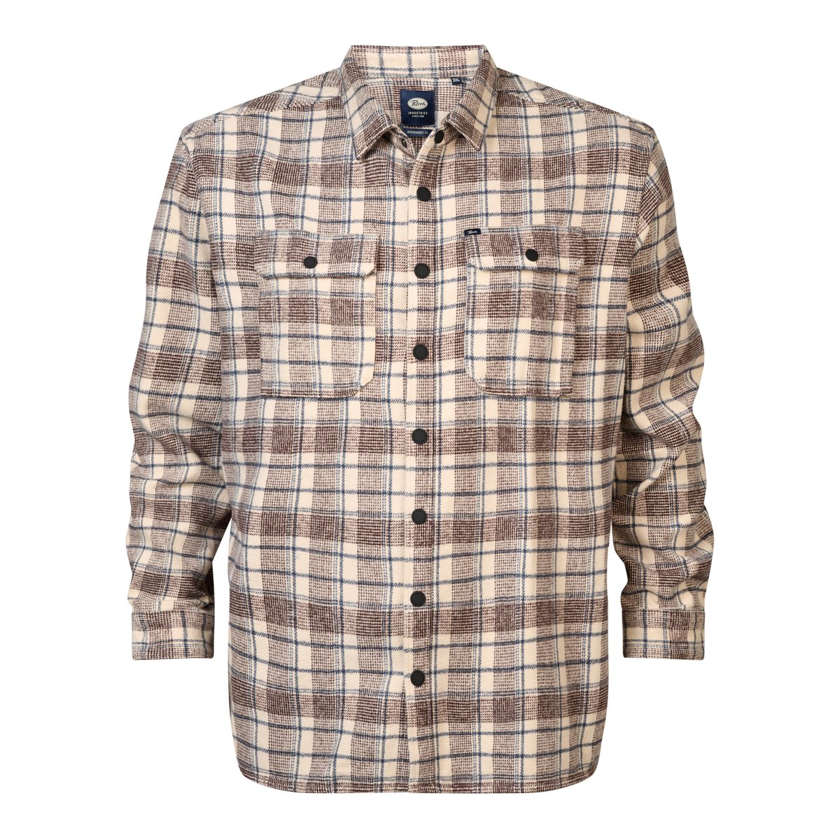 Chemise à carreaux plus size southeast marron ecru, PETROL INDUSTRIES