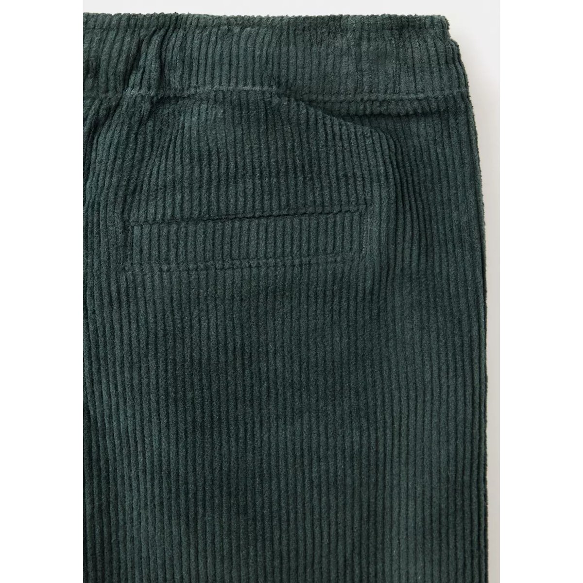 Pantalon en velours côtelé et coton bleu pétrole, MANGO BABY