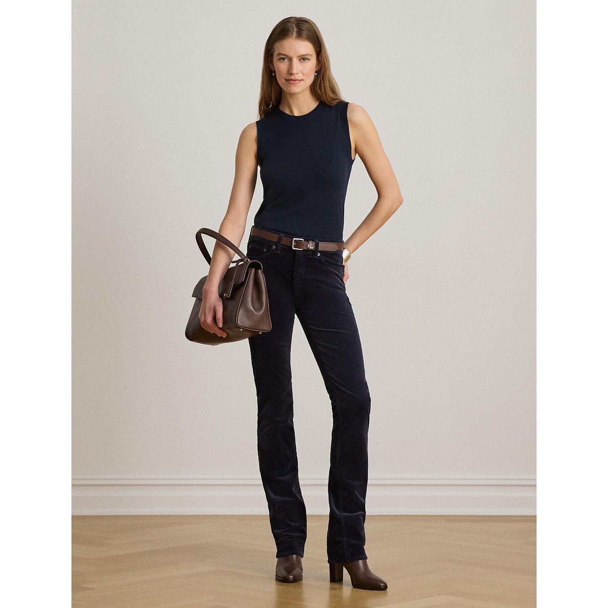 Pantalon flare en velours marine, LAUREN RALPH LAUREN