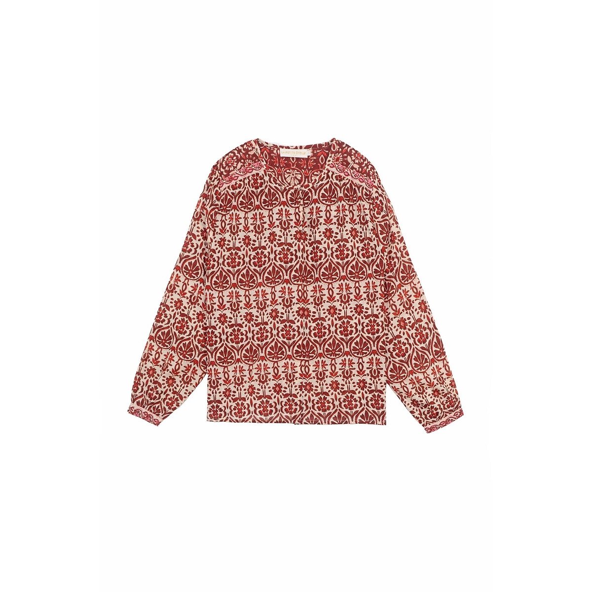 Berlia Printed Cotton Blouse pink print, LA PETITE ETOILE
