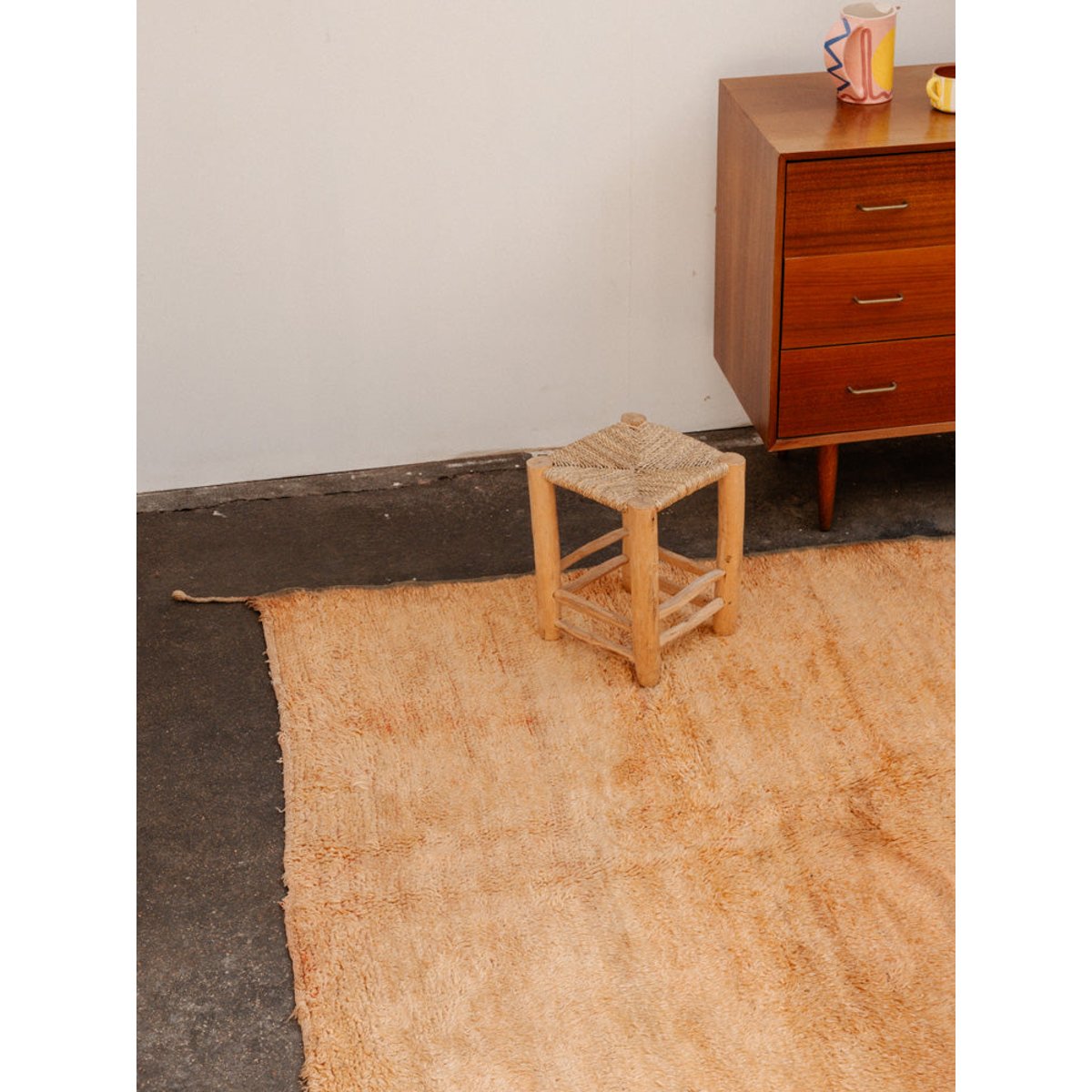 Grand tapis orange et vert en laine Olivier N°26 - Bon état orange, DEBONGOUT