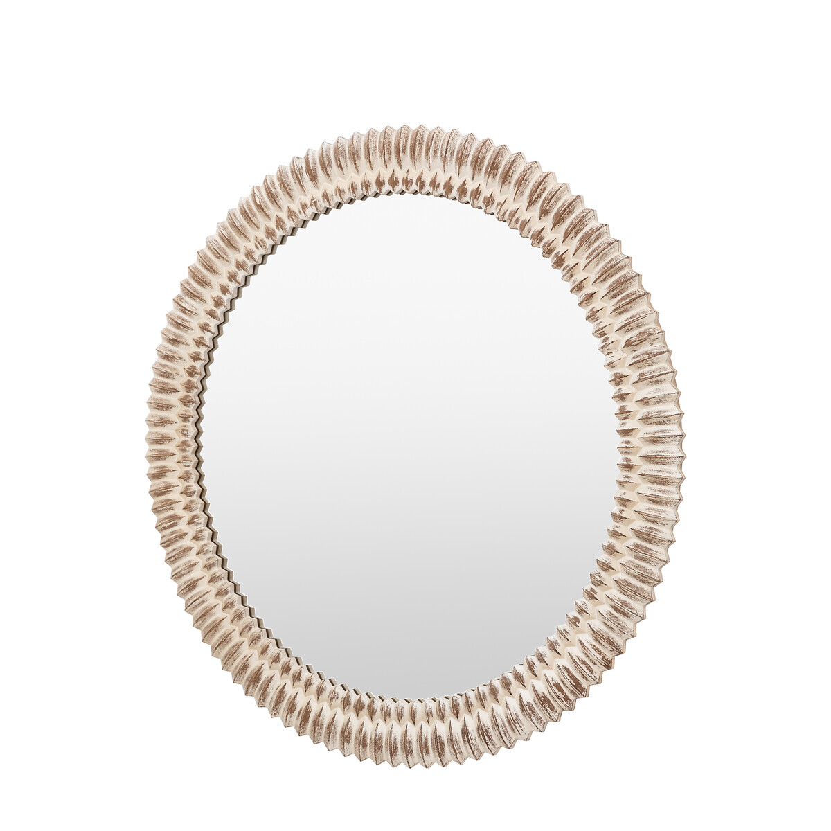 90cm Pinico Round Mirror in White cream, ÉDITÉ
