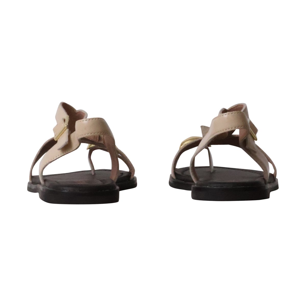 Sandales Cuir Lynda crème, EMILIE KARSTON
