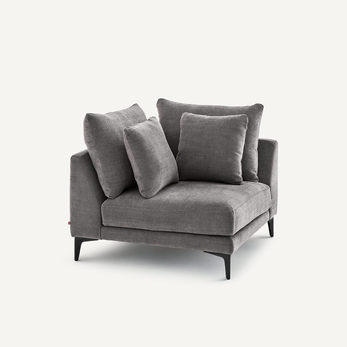 Canapé d'angle en polyester coton, MODERNISTE gris stone, EMMANUEL GALLINA X AM.PM