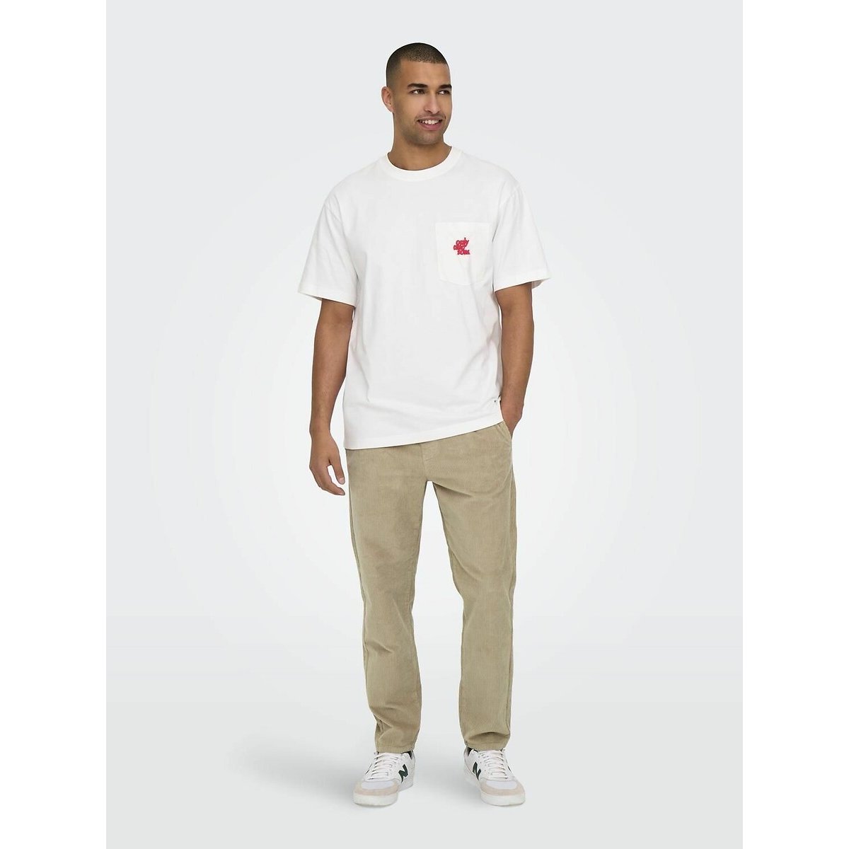 Corduroy Drawstring Trousers beige, ONLY & SONS