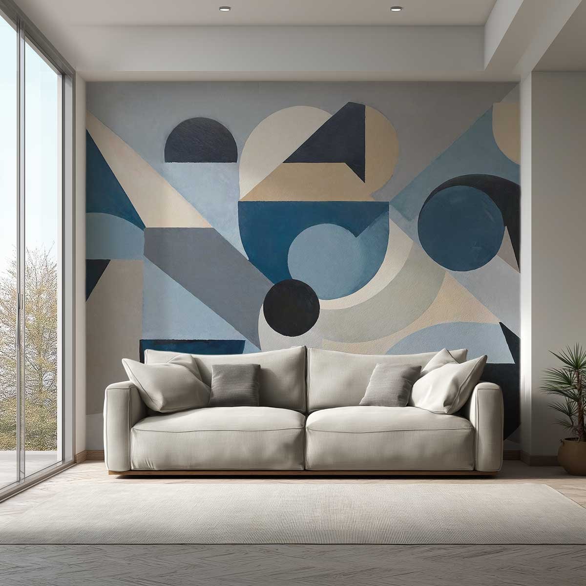 Papier peint Équilibre Bleu bleu, HEXOA