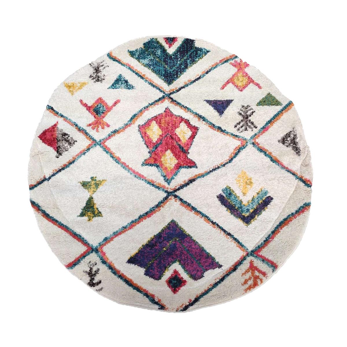 Tapis carré motif berbère LYN5 OURIKA C blanc, UN AMOUR DE TAPIS
