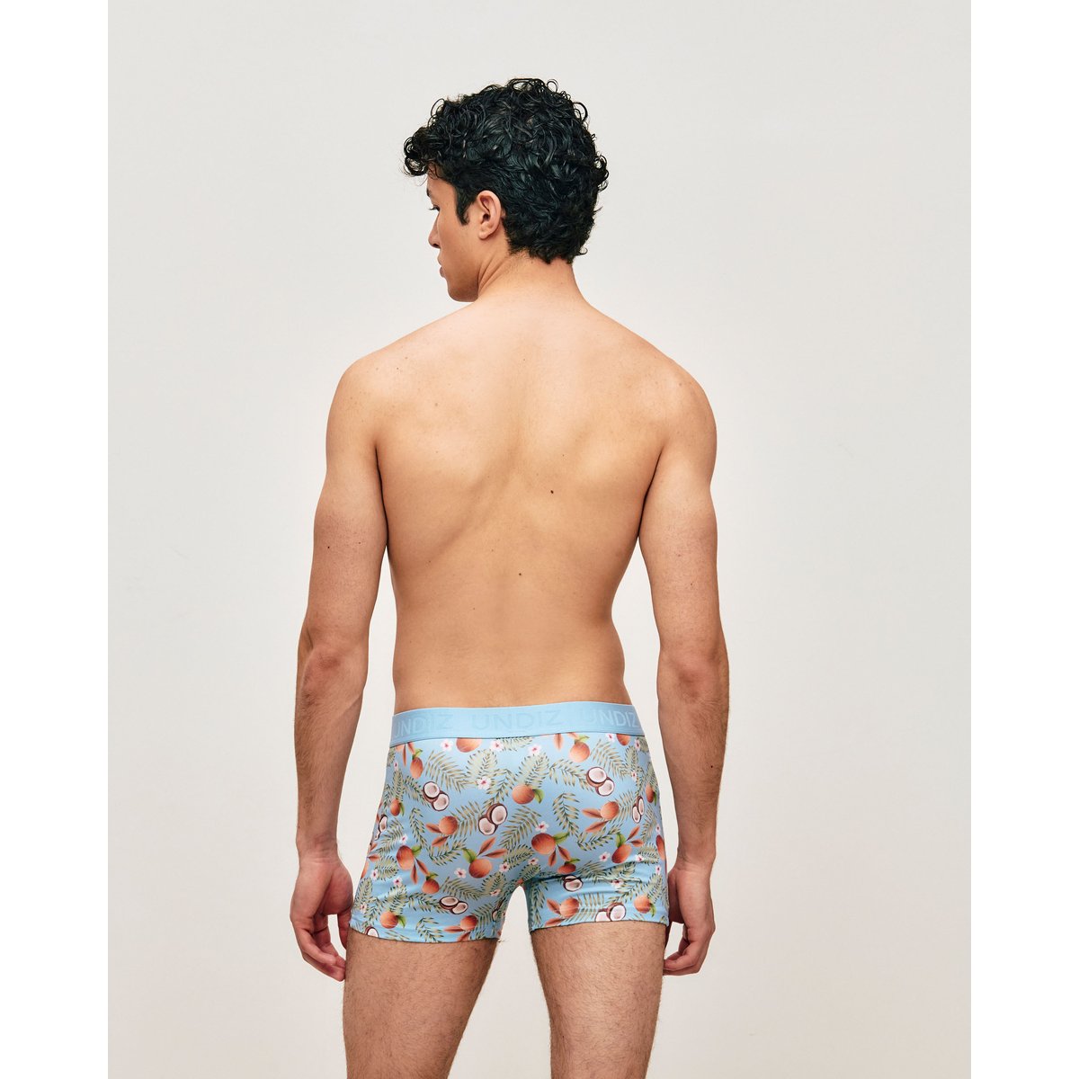Boxer en microfibre imprimé tropical REPEATIZ COCON bleu ciel, UNDIZ