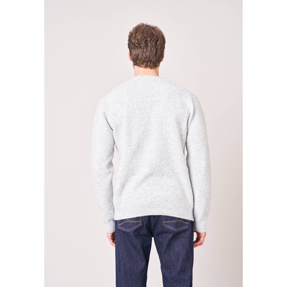 Pull homme motif losanges maille douce PIERRE light grey mel, DEELUXE