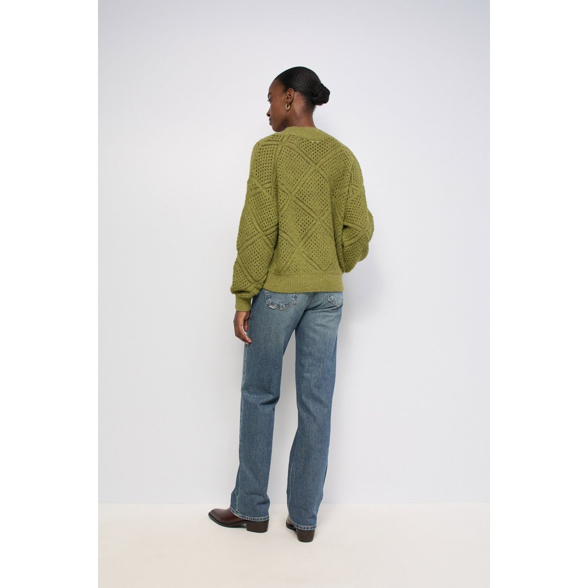 PULL EN MAILLE BRILLANTE rose, SALSA JEANS