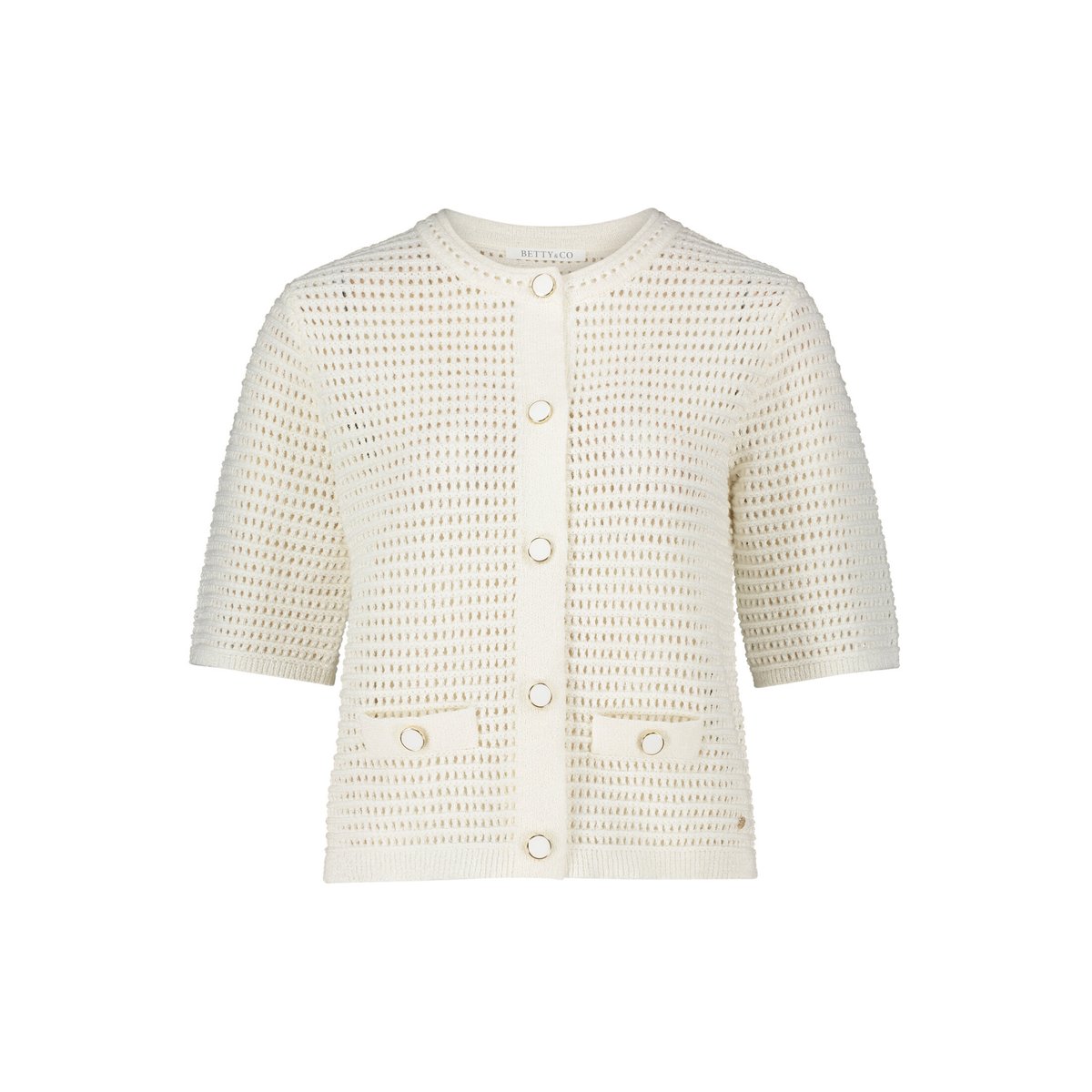 Cardigan en maille d'été à patte de boutonnage blanc, BETTY & CO