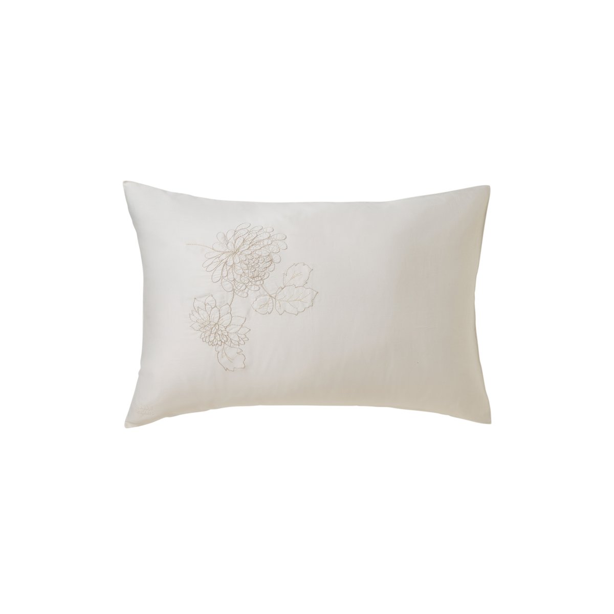 Taie d'oreiller rectangulaire satin de coton OPALYS imprimé, CARRE BLANC