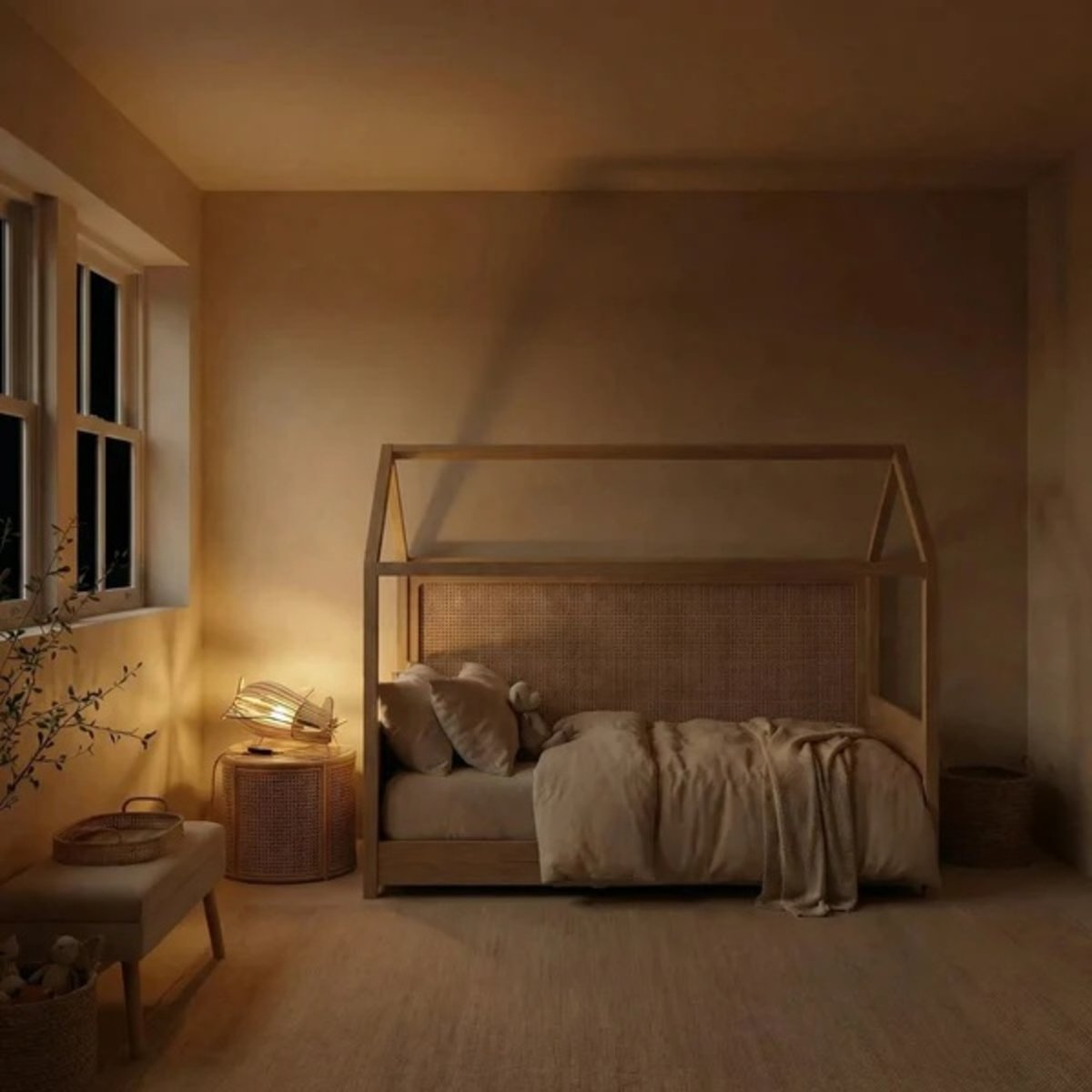 Lampe de table en bois de peuplier ANTOINE bois clair, ATELIER LOUPIOTE