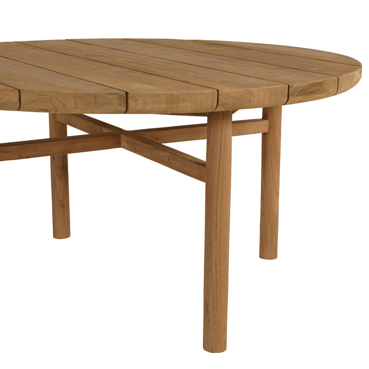 Table basse de jardin ronde en bois de teck recyclé naturel D80 cm SANTO bois naturel, PIER IMPORT