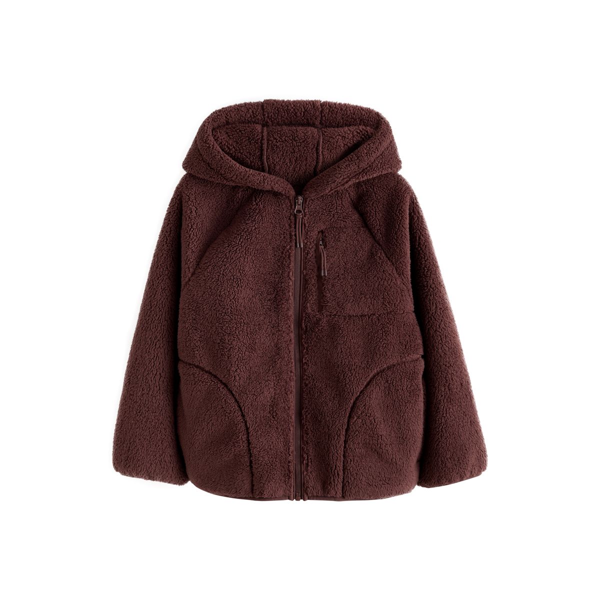 Veste à capuche zippée en polaire marron chocolat, NEXT