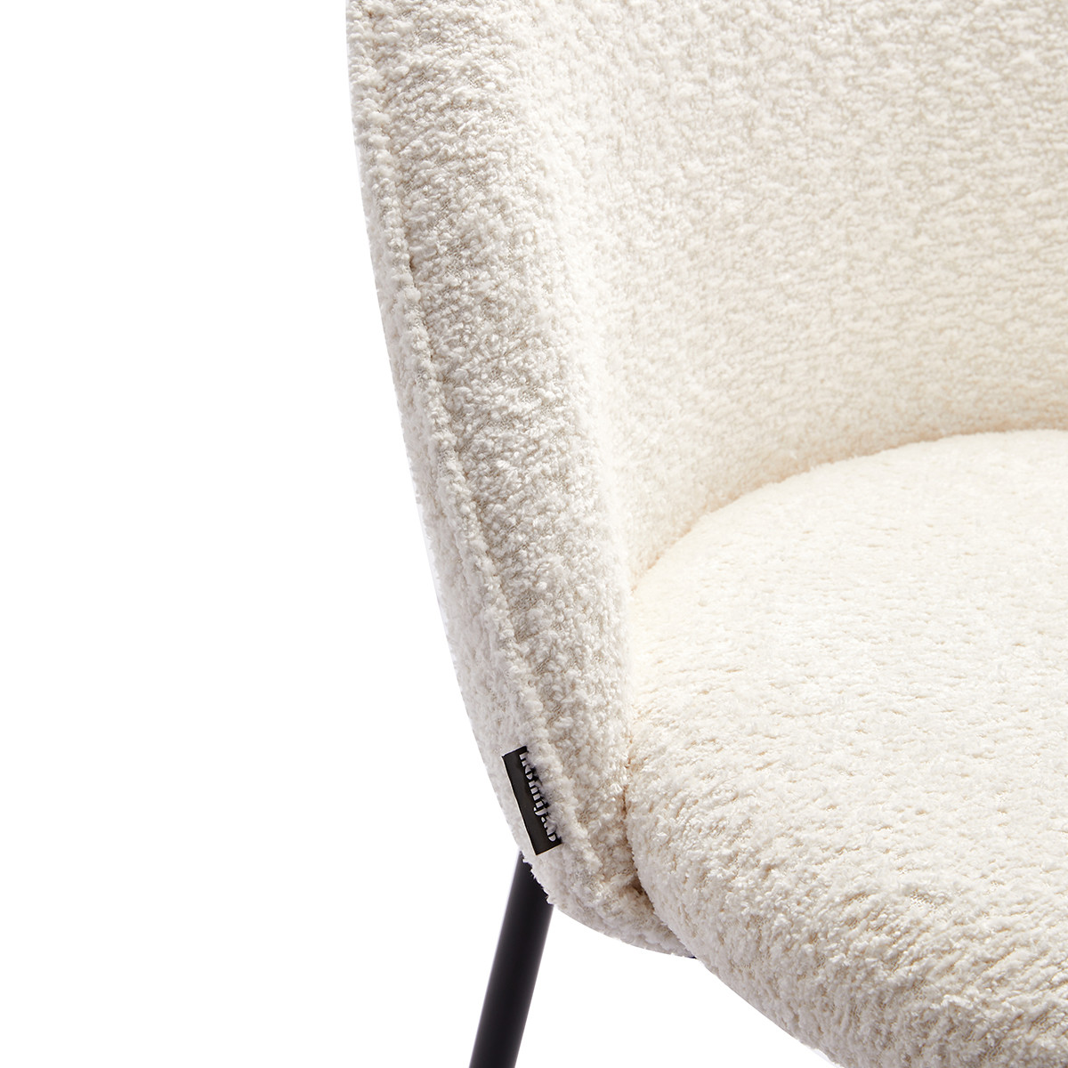 Lot de 2 tabourets de bar en tissu bouclette - ALTA beige, HOMIFAB