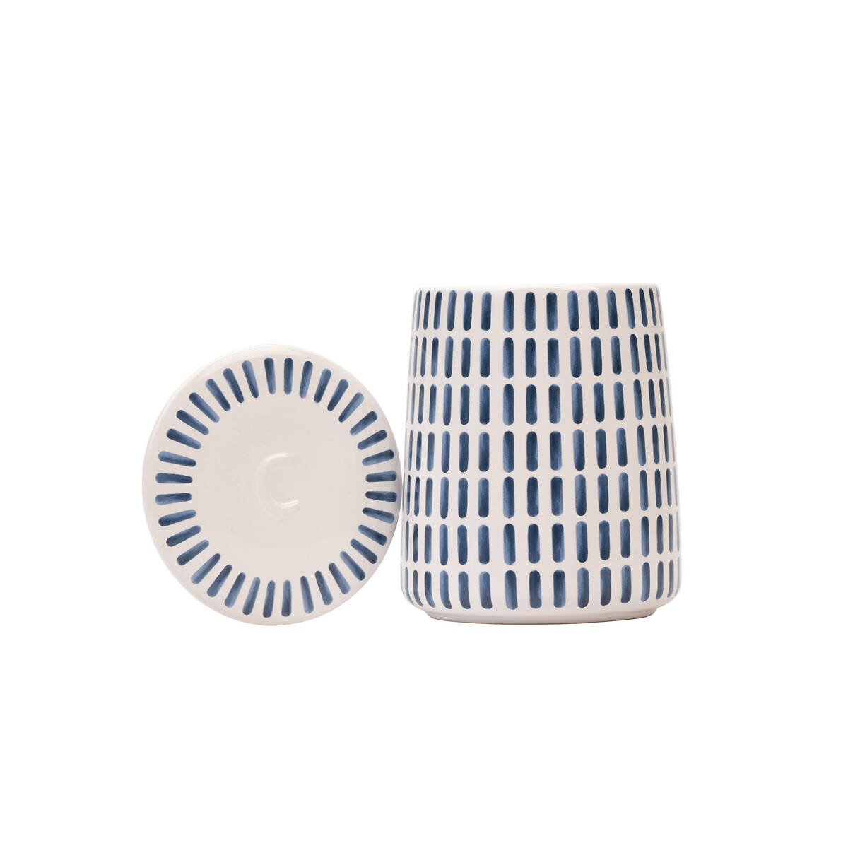 Set of 3 At Home Storage Canisters in Blue blue, MARY BERRY